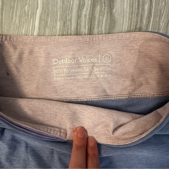NWT Outdoor Voices Springs Leggings XS | 7/8 Blue Lavender Pink Colorblock - Picture 4 of 5